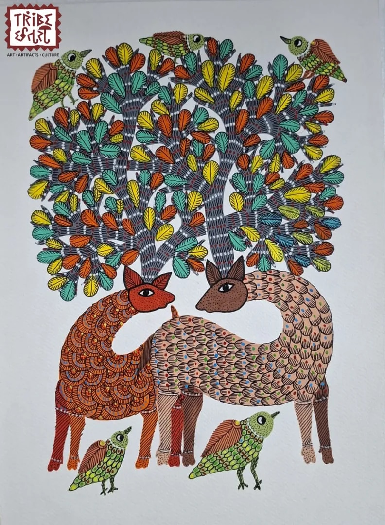 Whispers of the Forest — Timeless Gond Art Inspired by Nature image 1