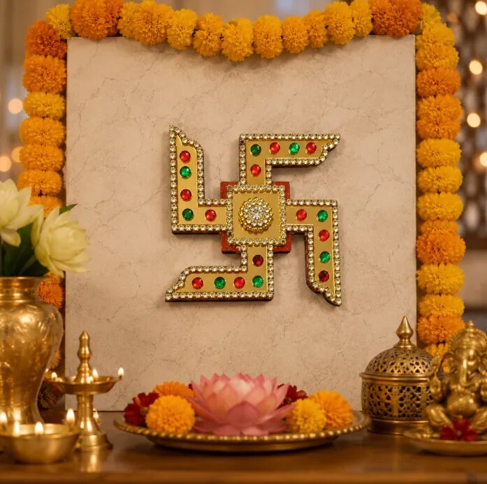 HANDMADE SWASTIK – MDF & ACRYLIC DECOR image 1