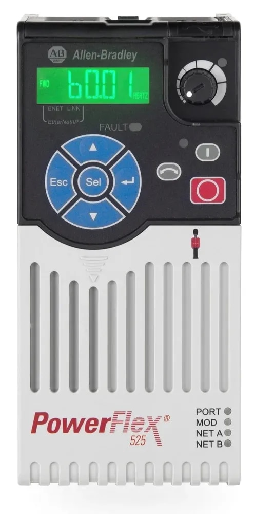 Allen-Bradley 25B-D017N104 is a PowerFlex 525 Adjustable Frequency AC Drive (VFD) image 1