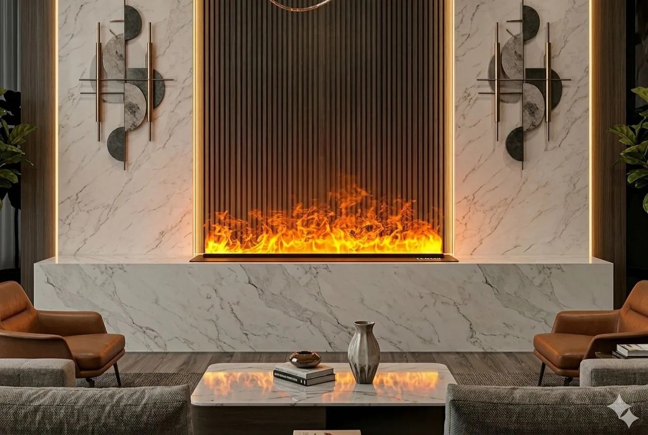 Smart Water Vapor Fireplace with Multicolor LED Flame β Modern Mist Fireplace (32inch) image 1
