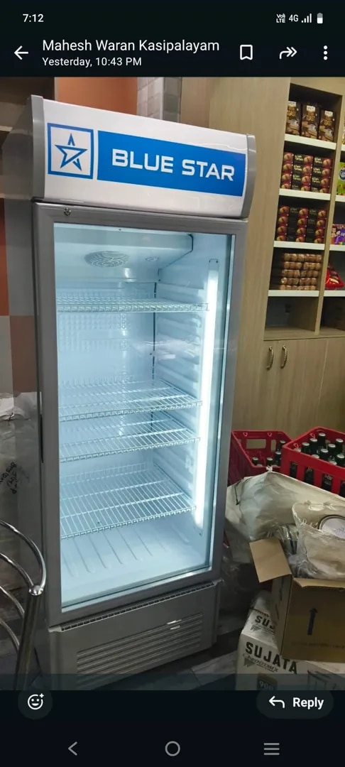 Blue Star VC325 5 Star Frost Free Vertical Glass Single Door Visi Cooler (300L, white) image 1