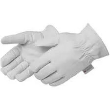 White Leather Hand Gloves image 1