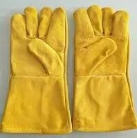 Yellow Leather Hand Gloves image 1