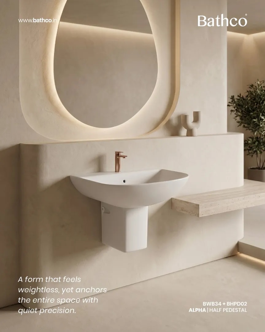 HALF PEDESTAL BASIN image 1