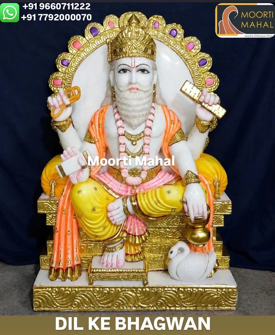MARBLE VISHKARMA STATUE image 1