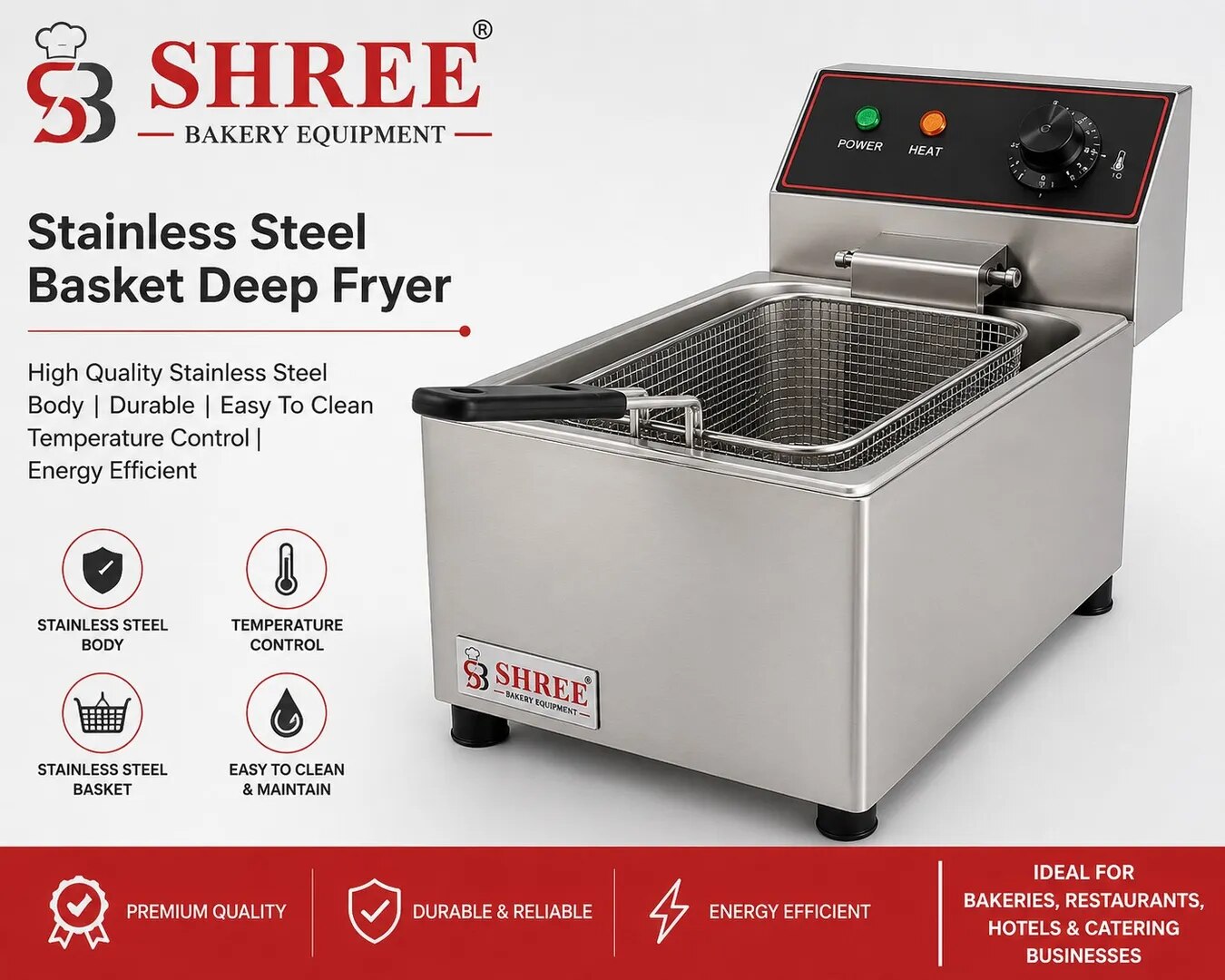 Stainless Steel Basket Deep Fryer image 1