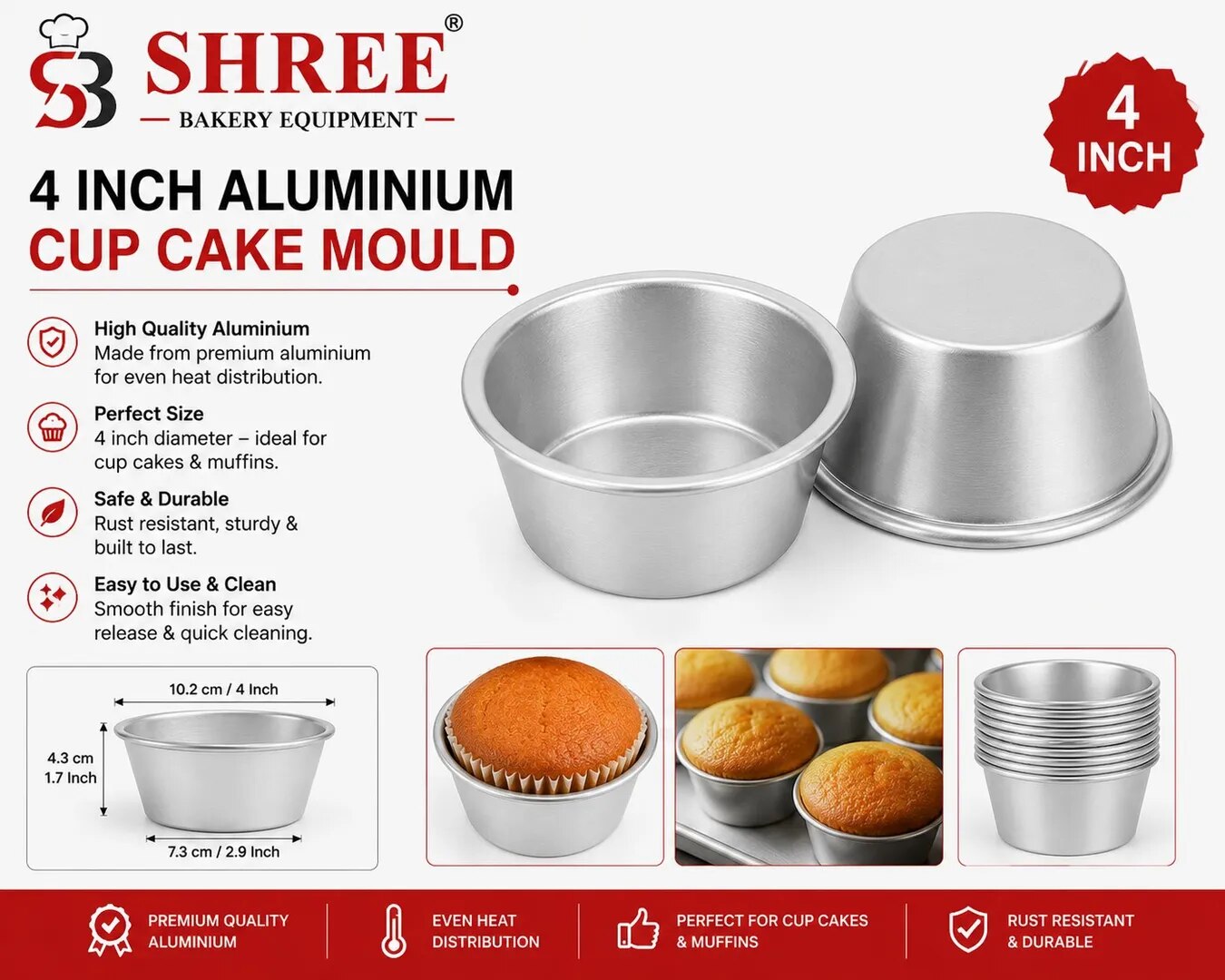 Aluminium Cup Cake Mould image 1