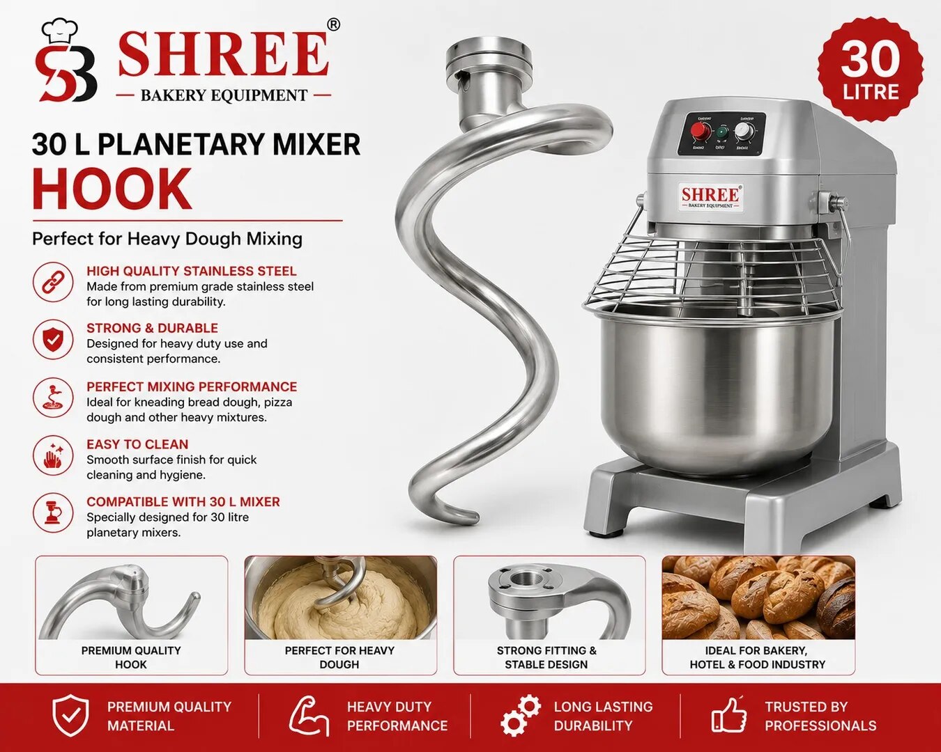 30 L Planetary Mixer Hook image 1