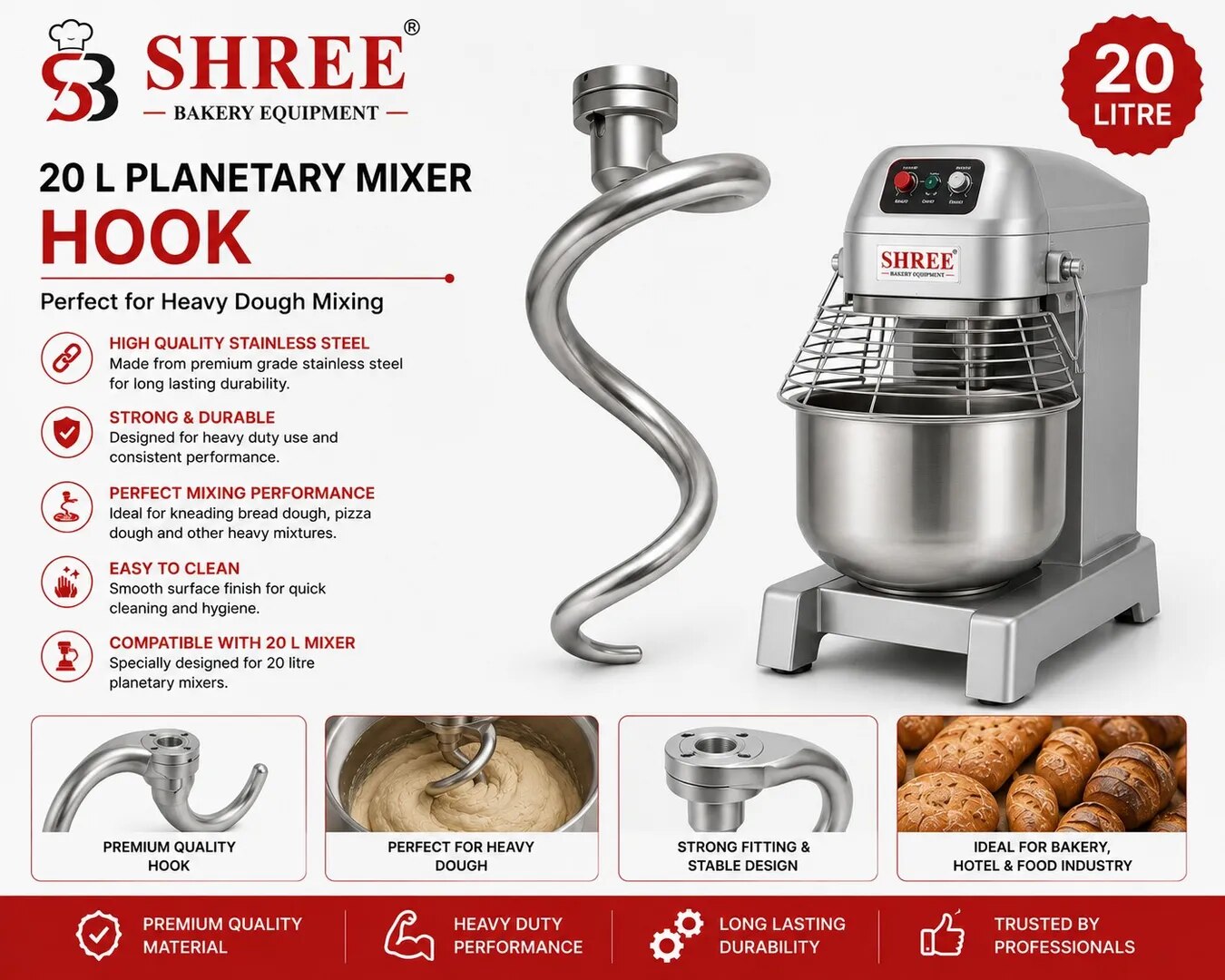 20 L Planetary Mixer Hook image 1