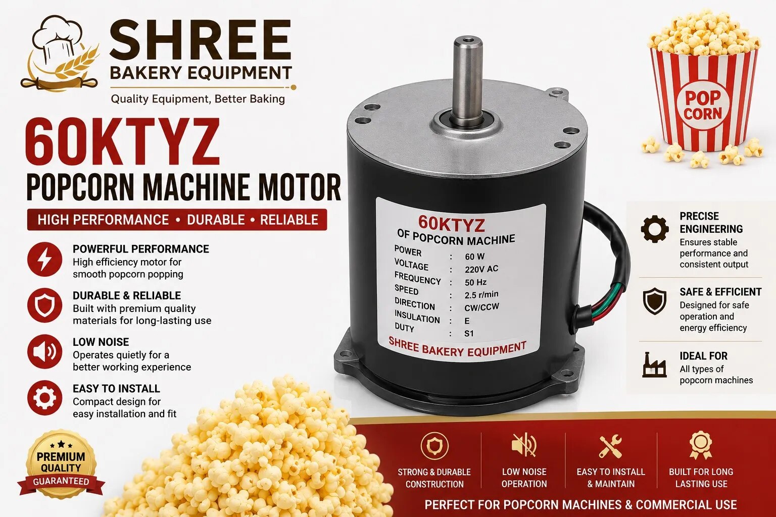 Motor 60Ktyz Of Popcorn Machine image 1
