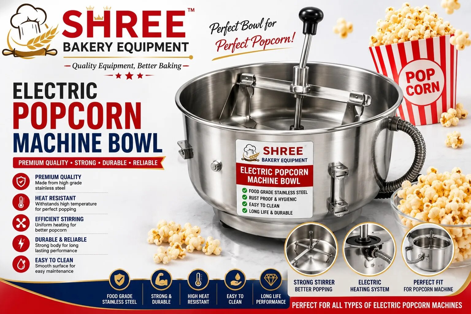 Electric Popcorn Machine Bowl image 1