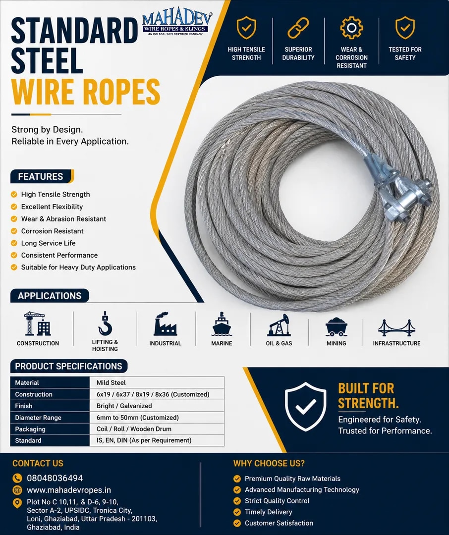 Standard 1-10 mm Steel Ropes
Rs 45 / Meter image 1