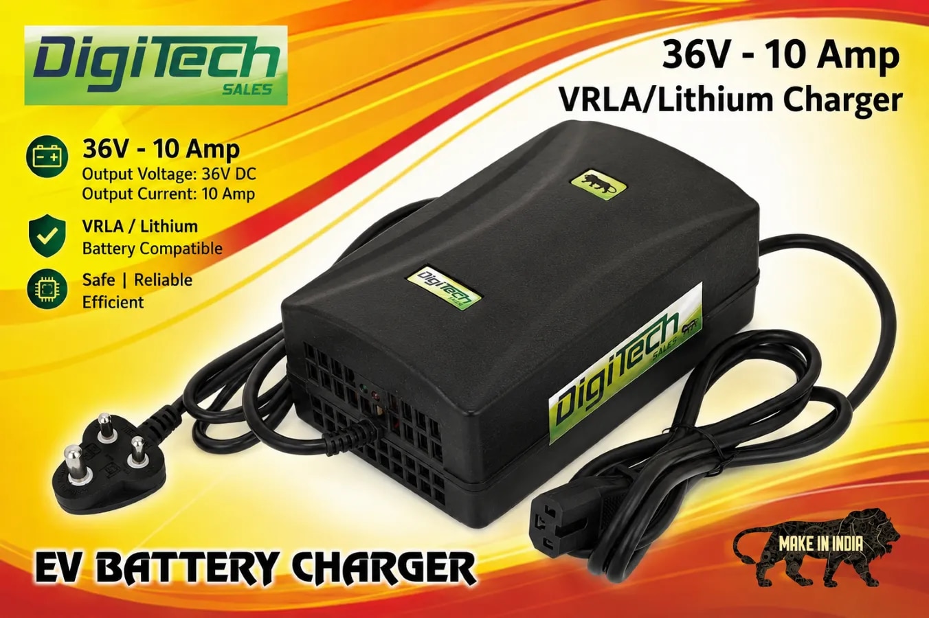 EV Battery Charger 36V-10A VRLA/LITHIUM image 1