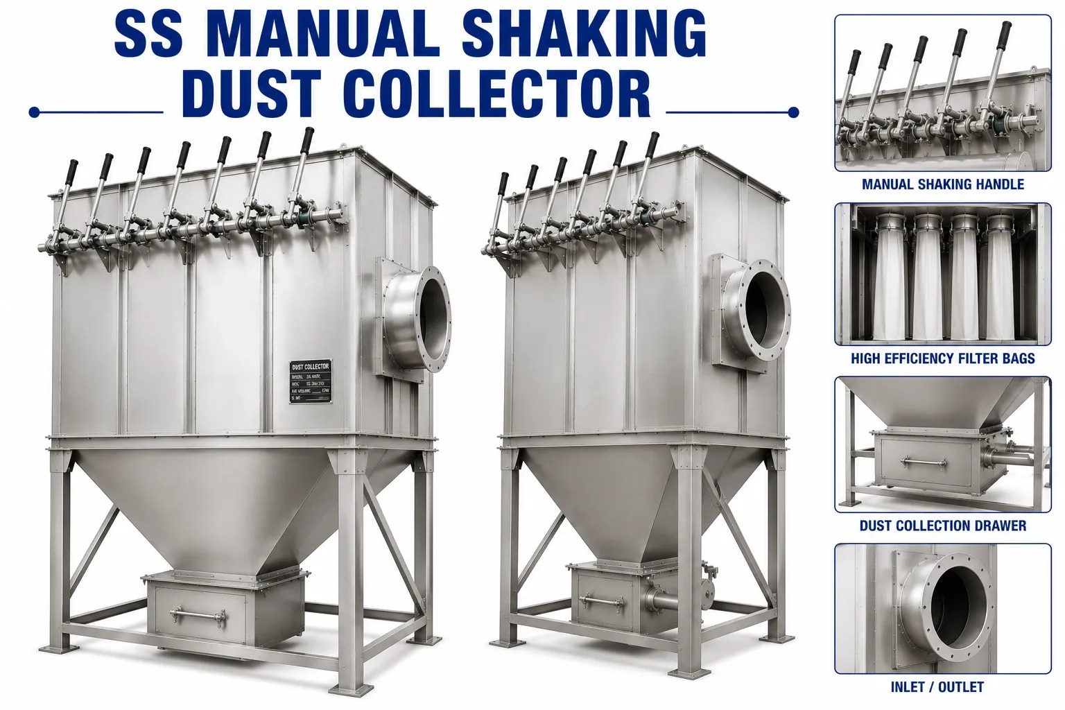 SS Manual Shaking Dust Collector image 1