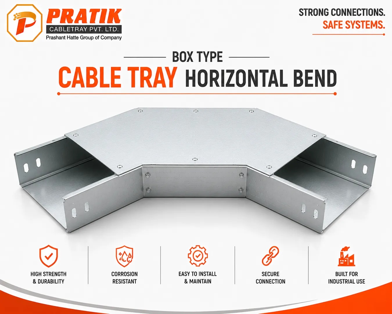 Box Type Cable Tray Horizontal Bend image 1
