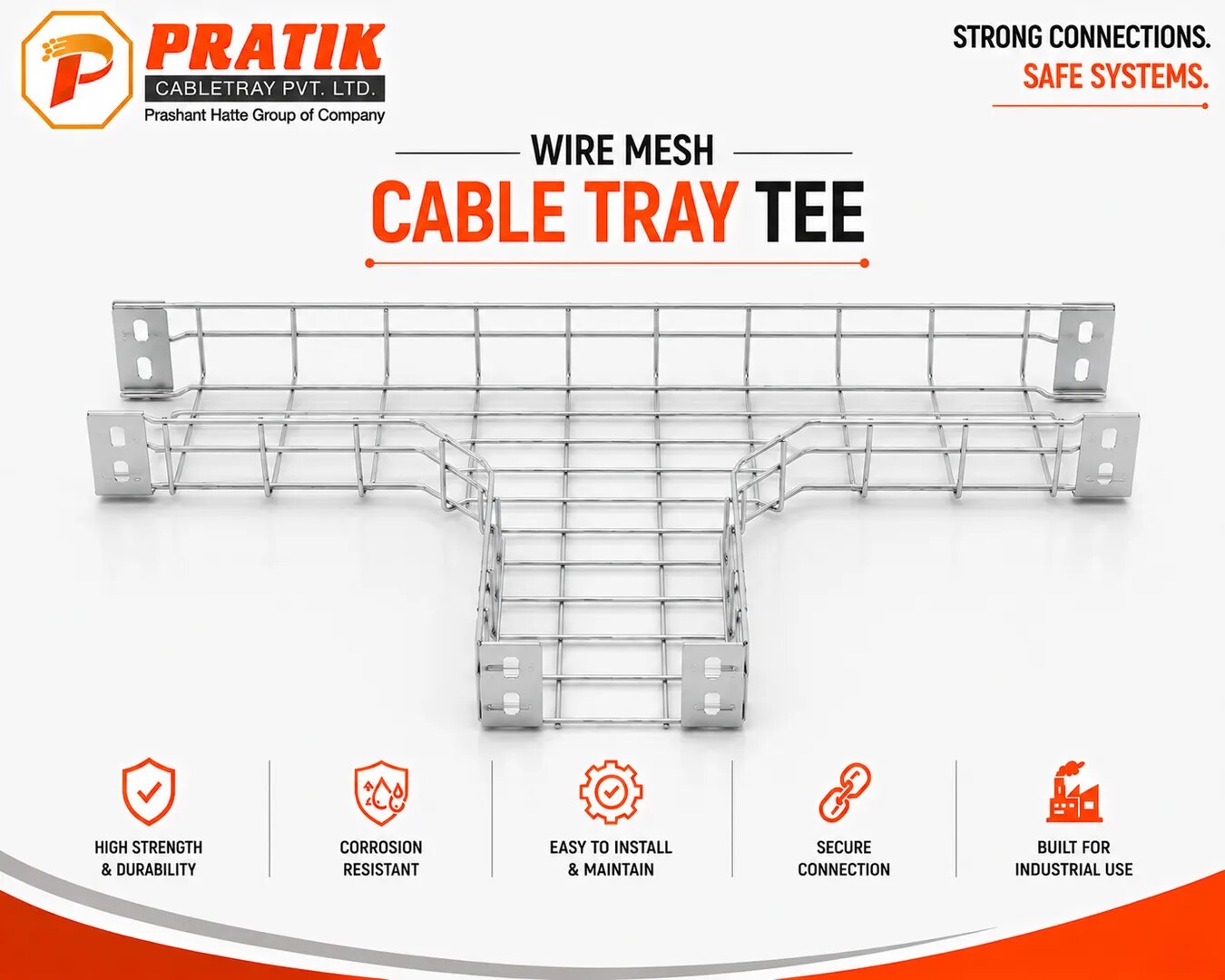 Wire Mesh Cable Tray Tee image 1