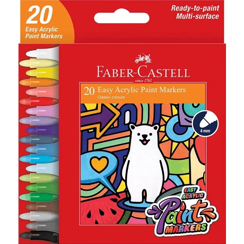 Faber Castell Easy Acrylic Markers | 20 Pack image 1