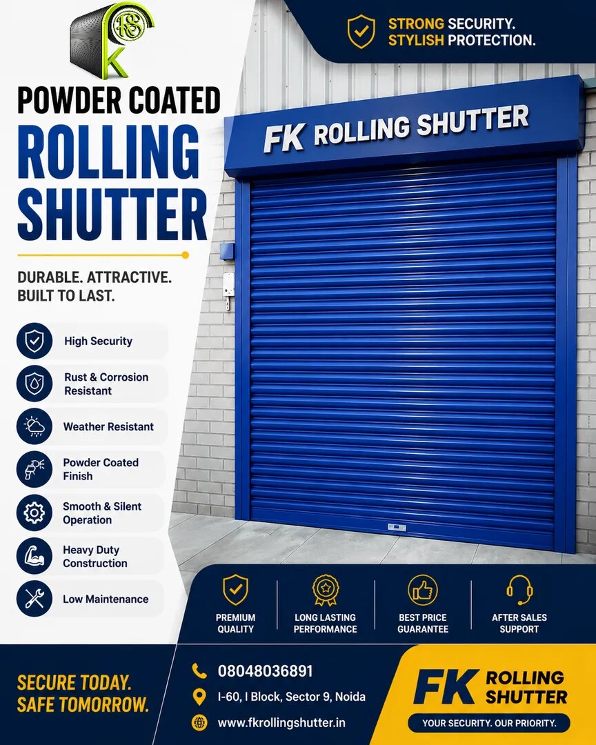 Blue Powder Coated Rolling Shutter image 1