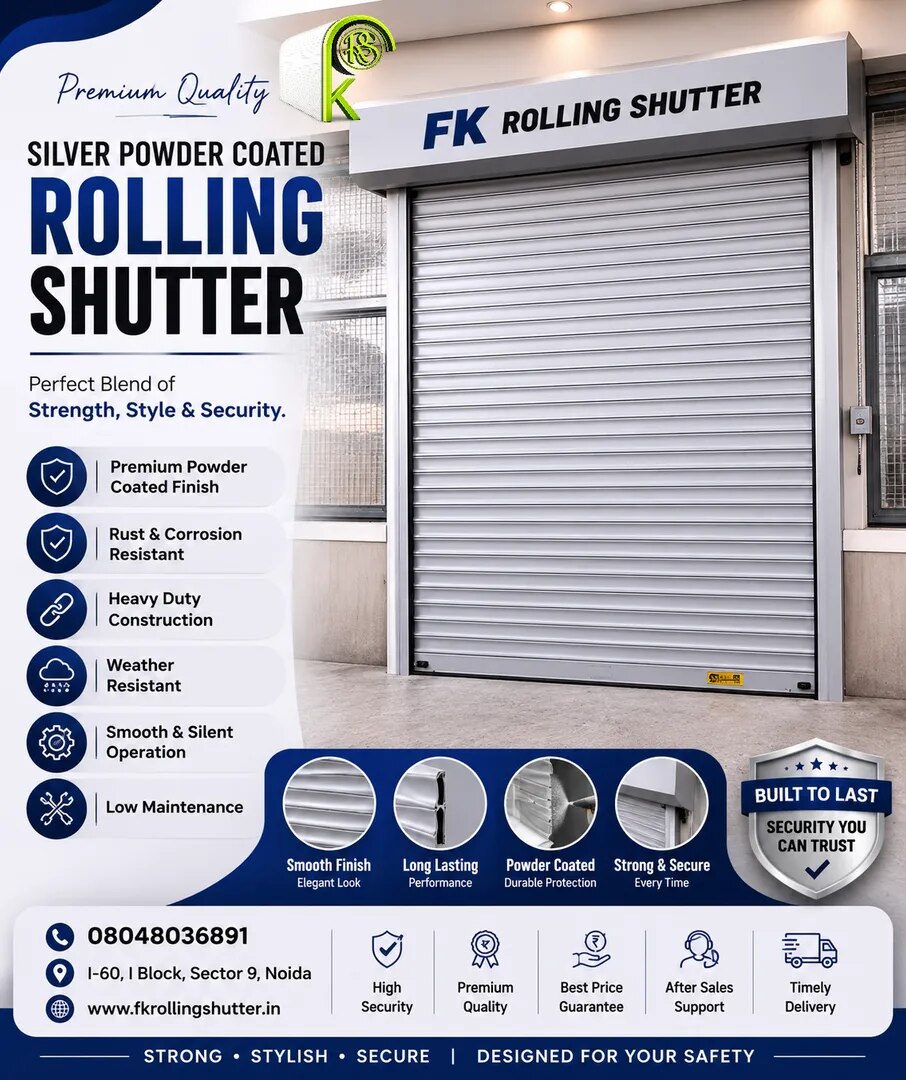 Silver Powder Coated Rolling Shutter image 1