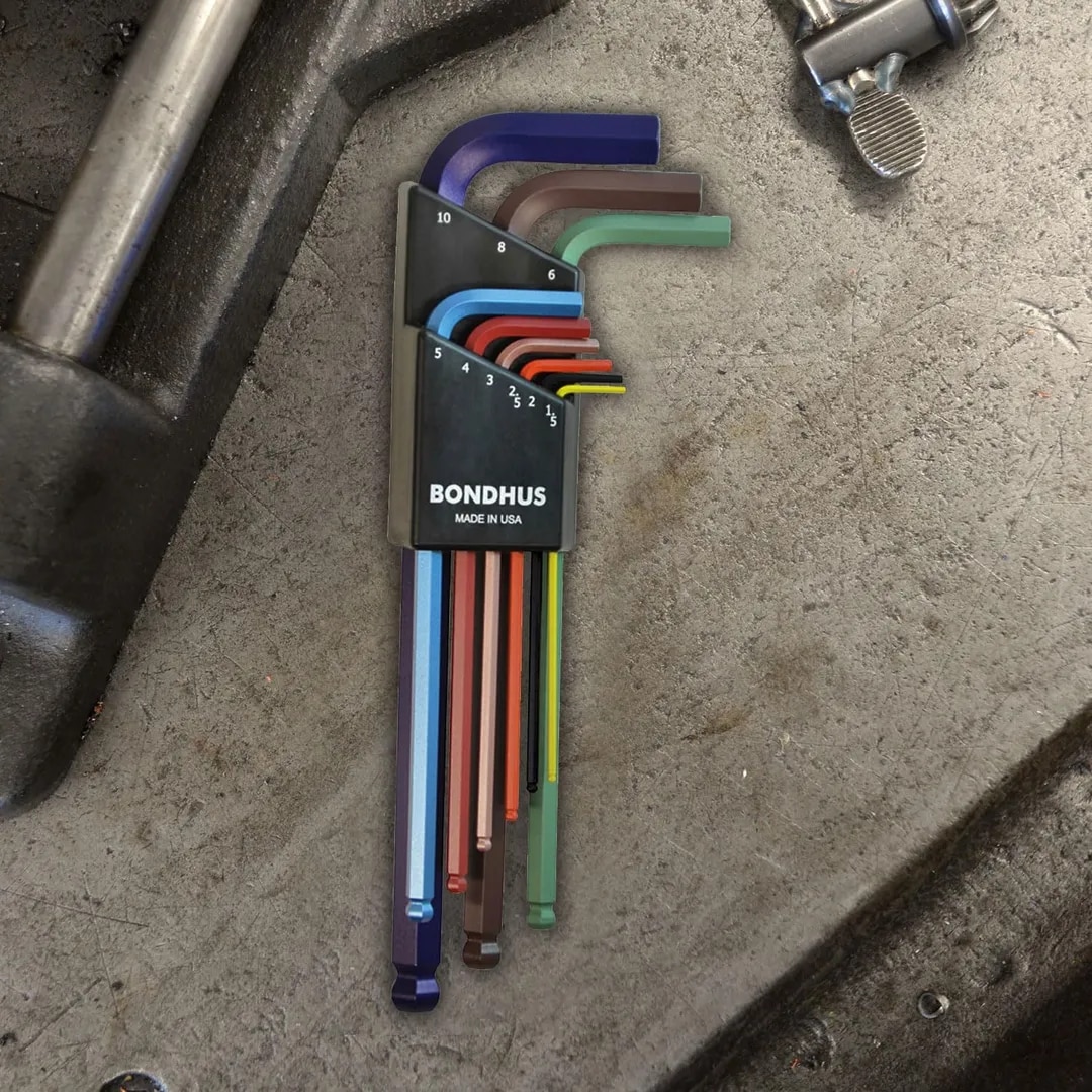 BONDHUS 69499 Set 9 ColorGuard Ball End L-Wrenches - Long Arm 1.5-10mm image 1