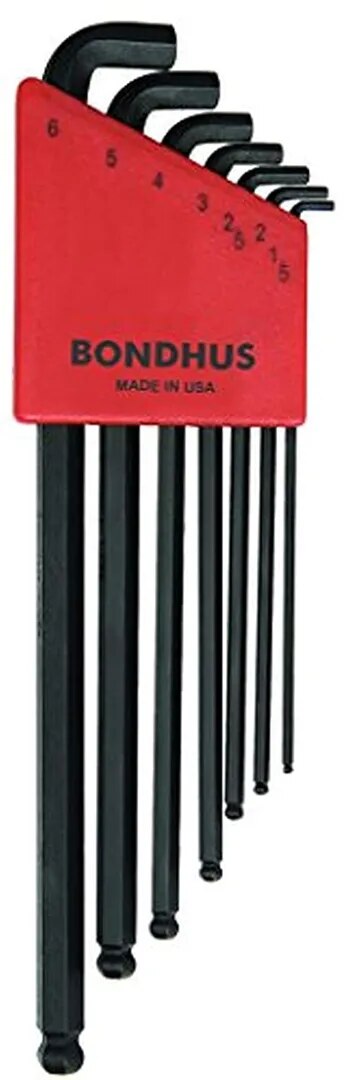 BONDHUS 16592 Set 7 Stubby Ball End L-wrenches 1.5-6mm image 1