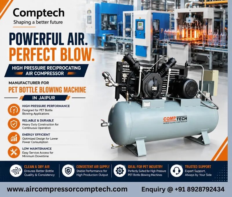 25 HP High Pressure Reciprocating Air Compressor Manufacturer for PET Bottle Blowing in Jaipur image 1