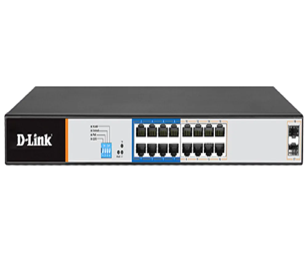 D-Link Network Switch (DGS-F1018P-E) 18 Port Gigabit with PoE image 1
