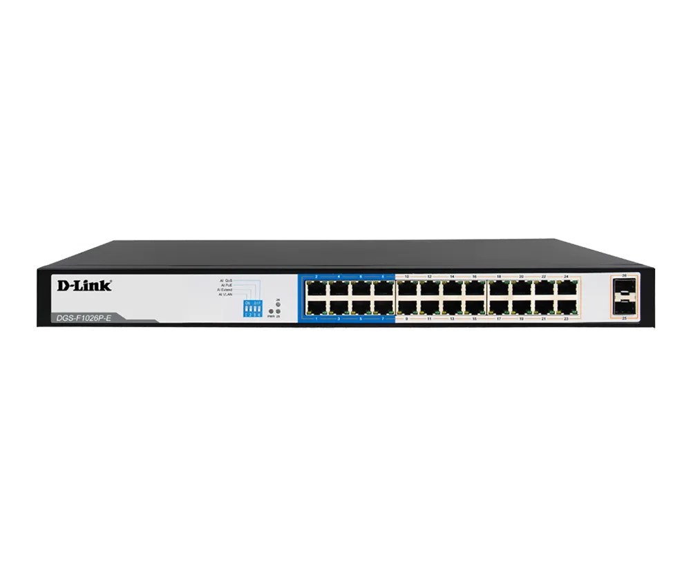 D-Link Network Switch (DGS-F1026P-E) 26 Port Gigabit with PoE image 1