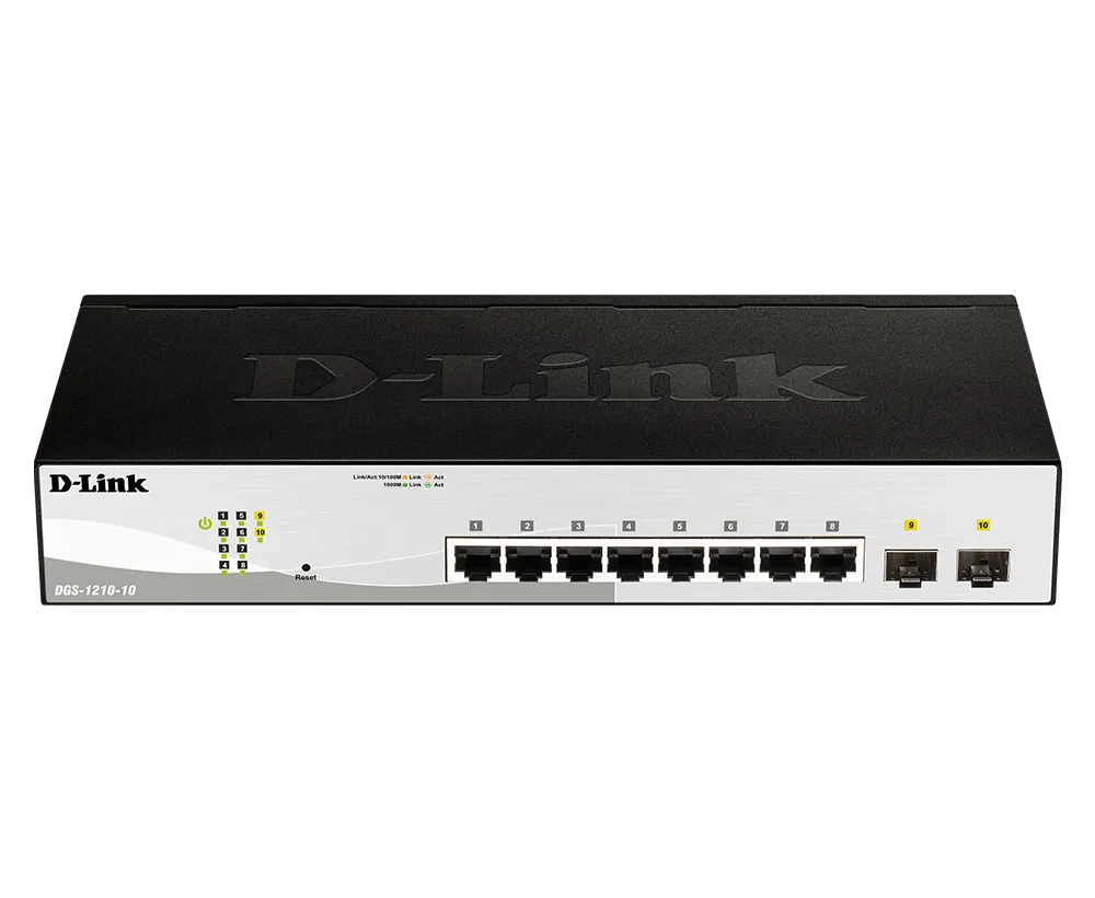 D-Link Network Switch (DGS-1210-10) 8 Port Managed Gigabit image 1
