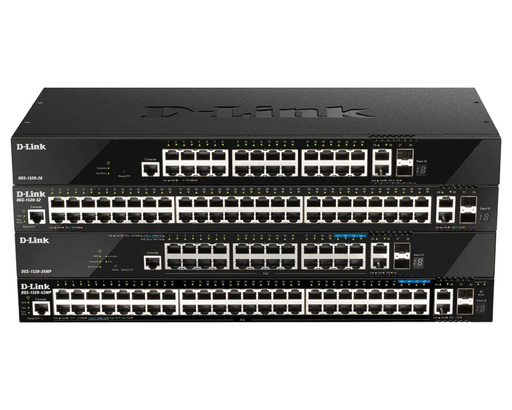 D-Link Network Switch (DGS-1520-28MP) 24 Port Smart Managed with PoE image 1