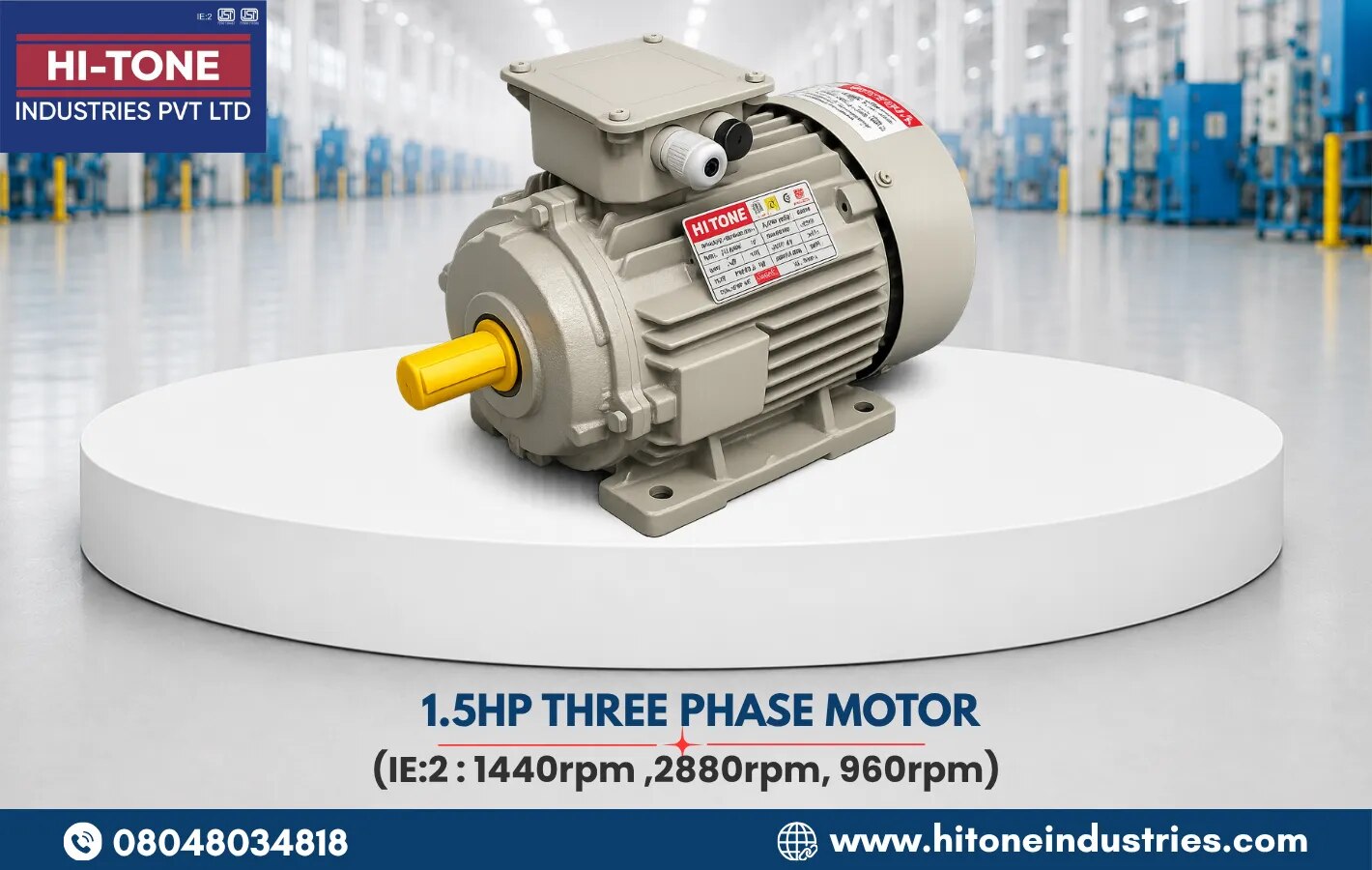 1.5 HP THREE PHASE MOTOR image 1