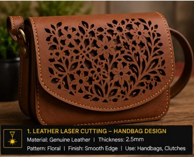 Leather Laser Cutting Handbag Design image 1
