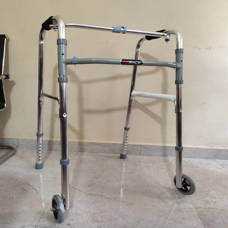 FOLDING WALKER WITH WHEELS (ALUMINUM) image 1