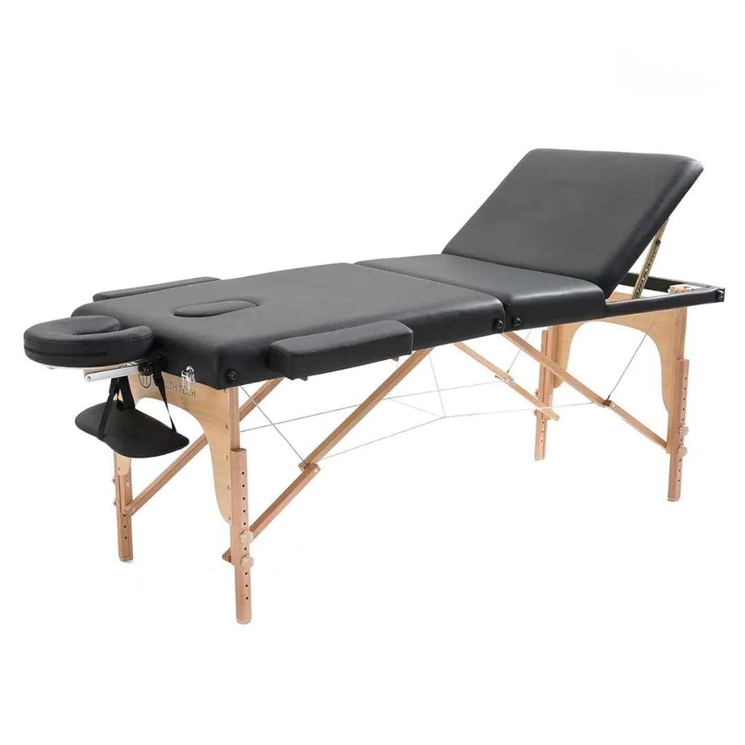 K-Star Portable Foldable Wooden Massage Bed-3 Adjustable for Physiotherapy & Beauty Salon image 1