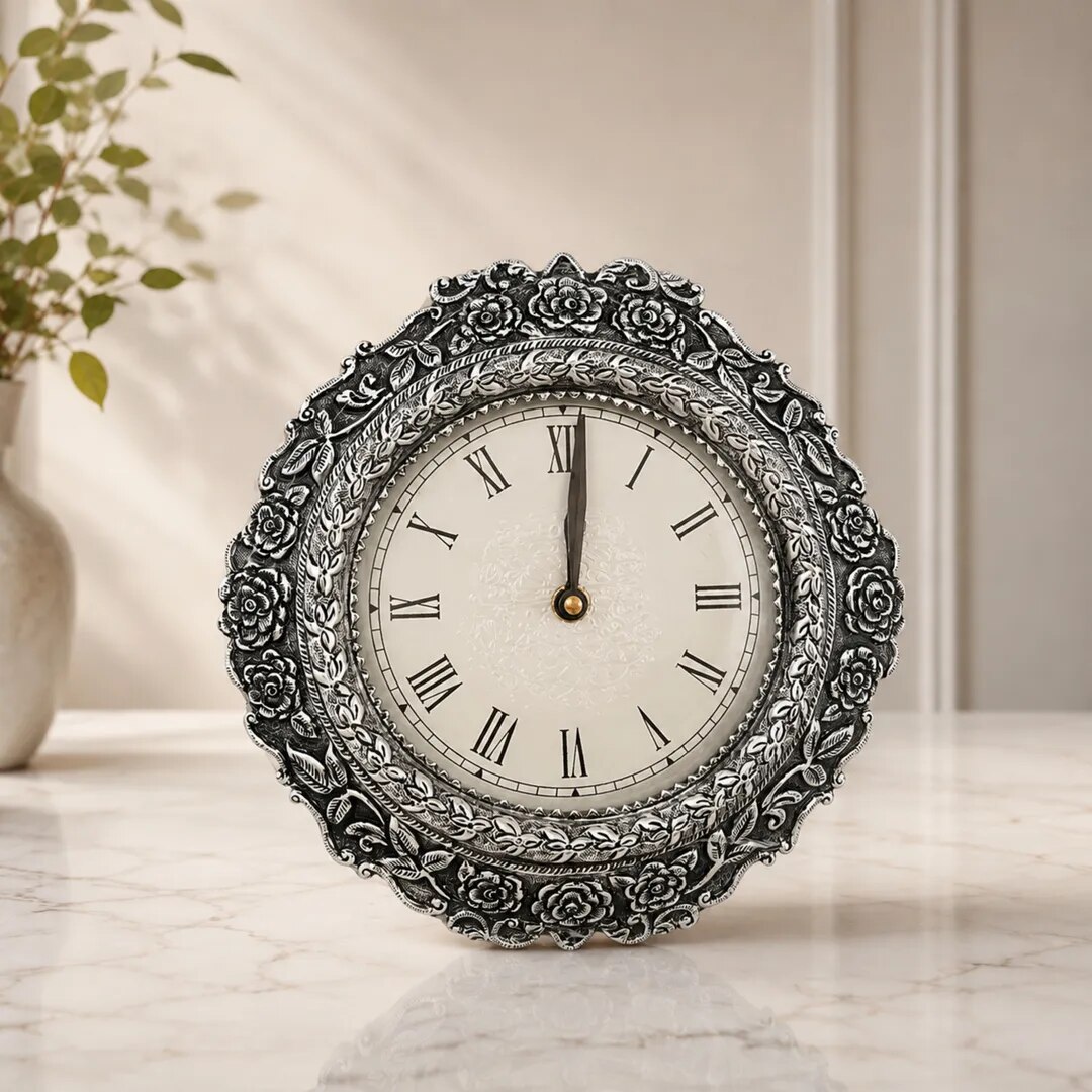 Silver Wall Clock image 1