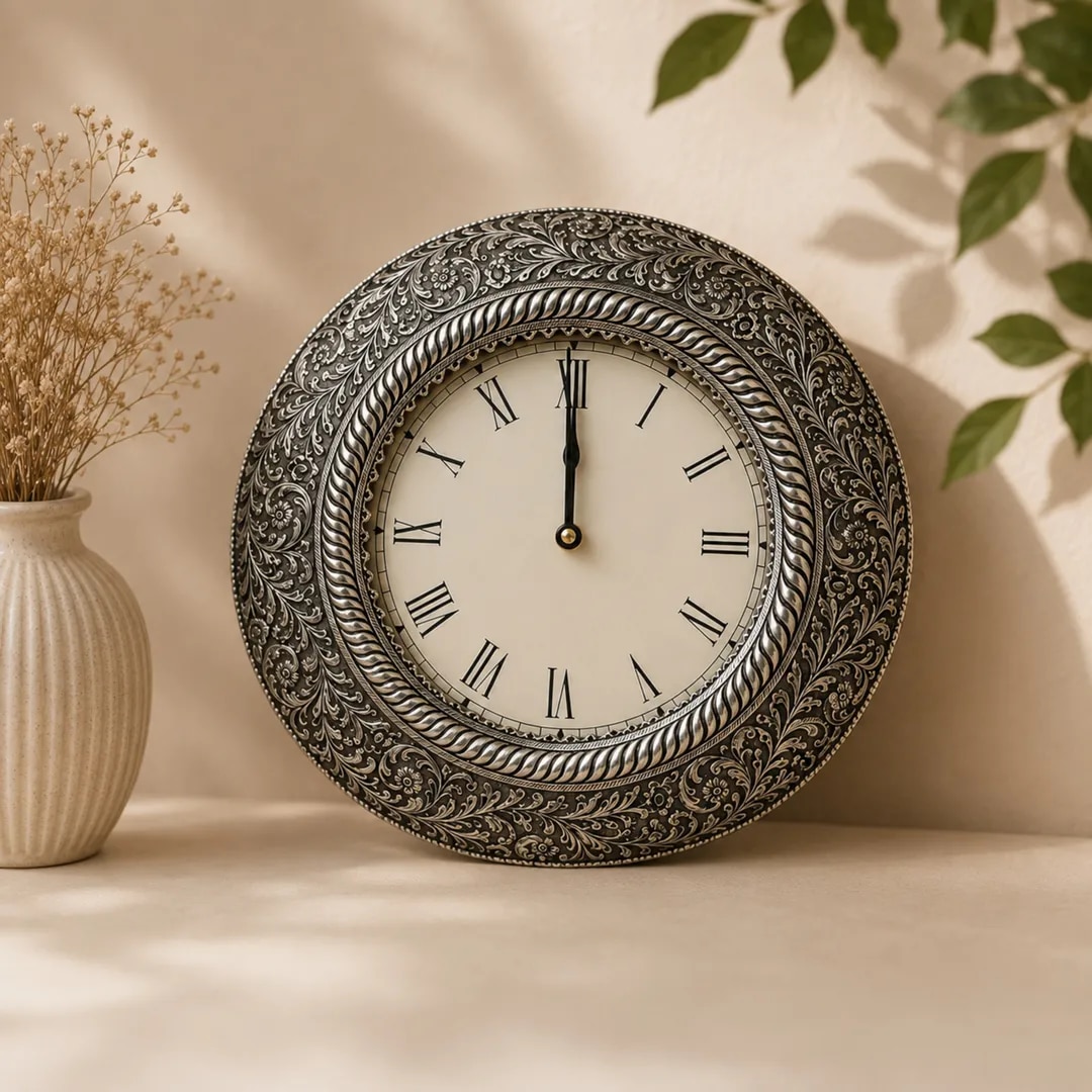 Silver Wall Clock image 1