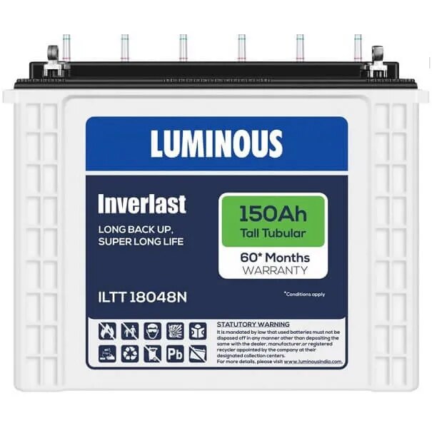 Luminous Inverlast ILTT18048N 150Ah Tall Tubular Inverter Battery image 1