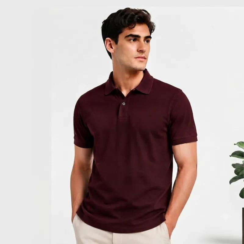 Primora Premium Cotton Polo T-Shirt | 100% Ultra Soft & Breathable Men's Tee image 1