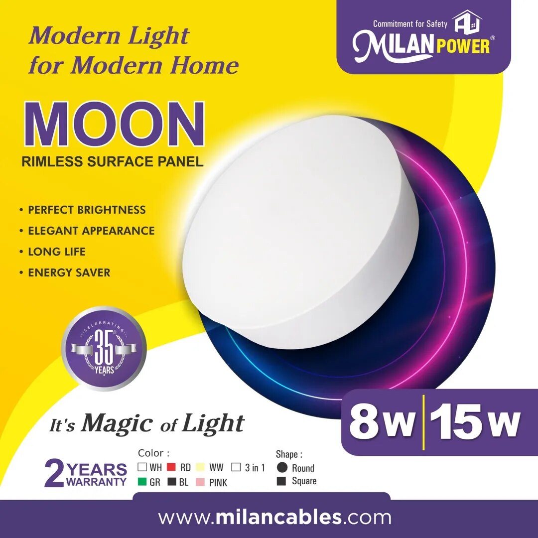 8W / 15W MOON Rimless Surface Panel LED Light image 1
