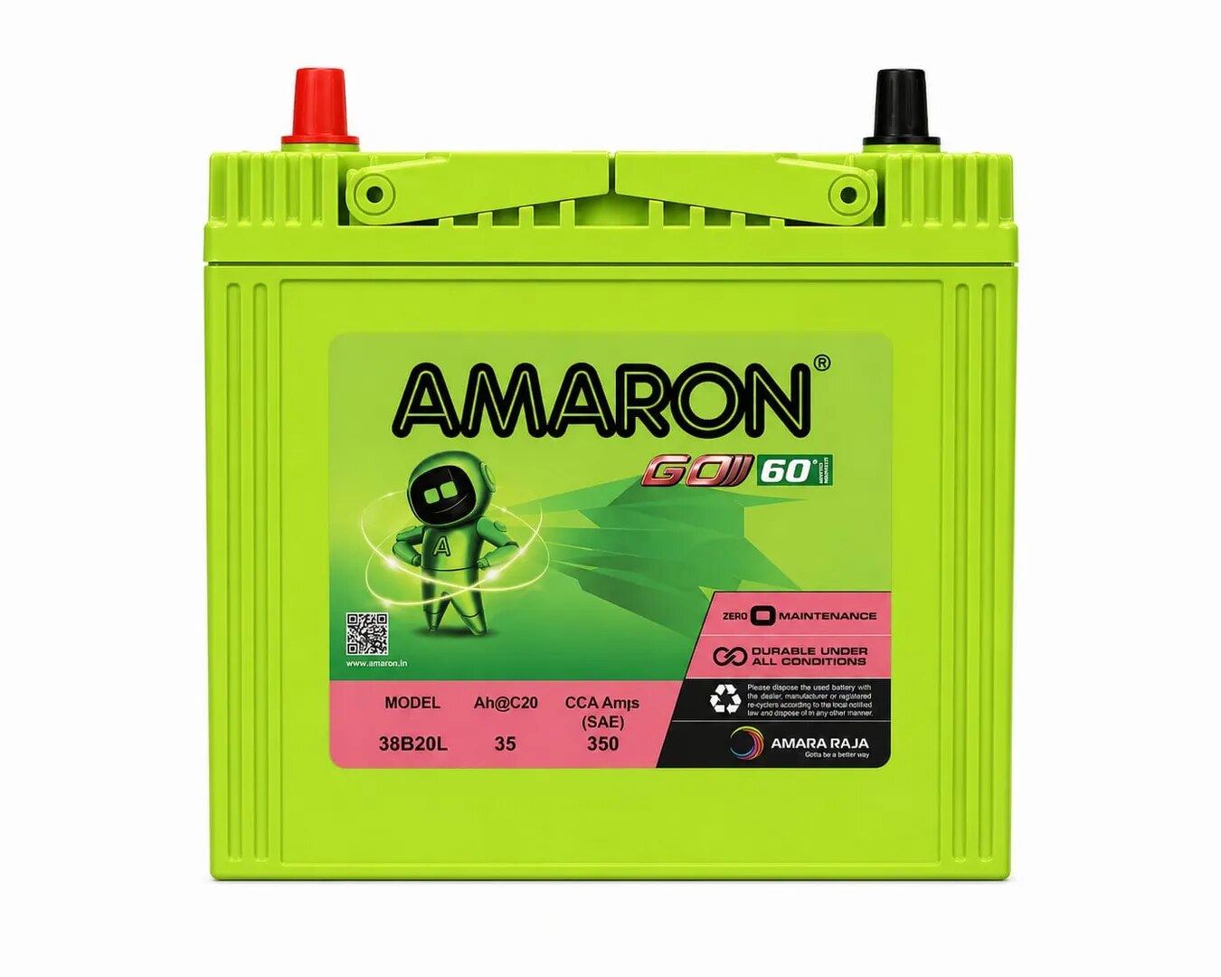Amaron GO 38B20L 35AH 38B20L CAR BATTERY Model image 1
