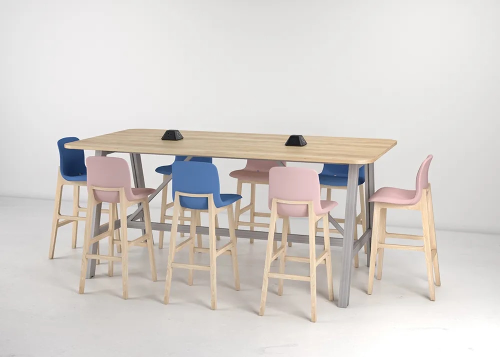 Scandinavian-Style High-Top Breakout Bar Table & Stool Set image 1