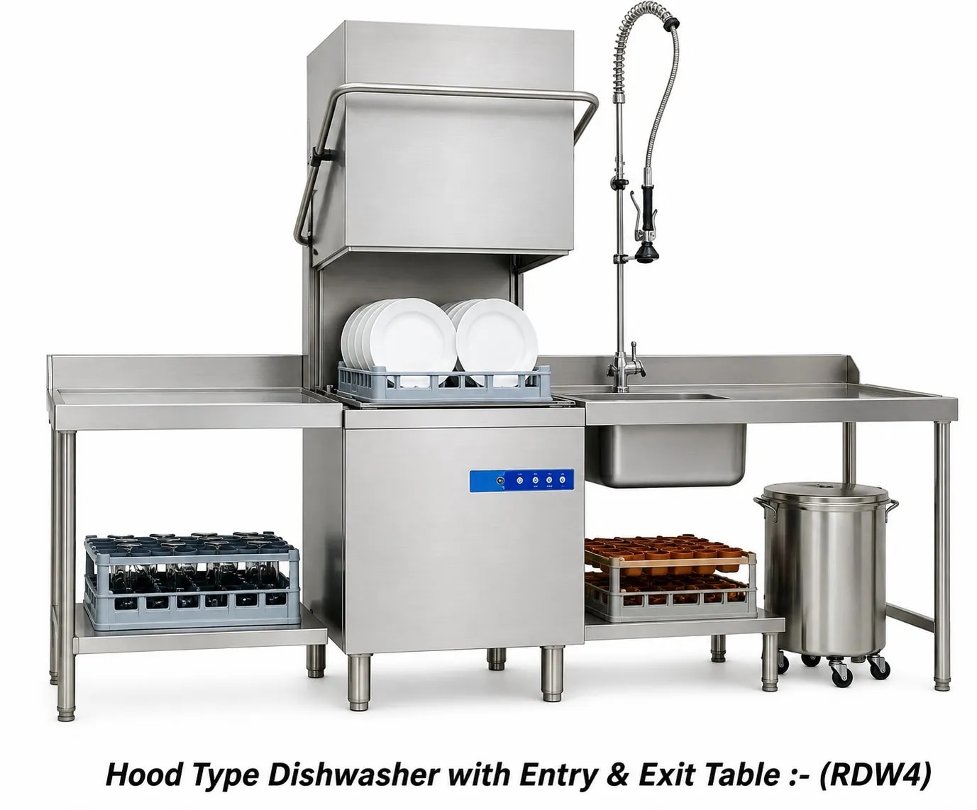 Hood Type Dishwasher with Entry and Exit Table image 1