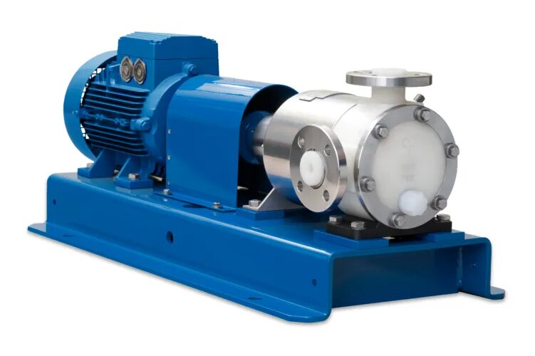 Solid PTFE Magnetic Drive Chemical Process Peripheral Pump image 1