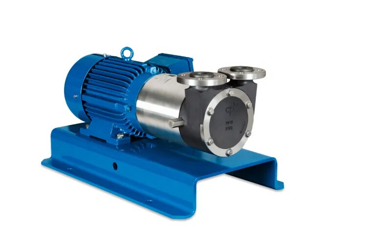 Solid PTFE Self-Priming Magnetic Drive Chemical Process Side Channel Pump image 1
