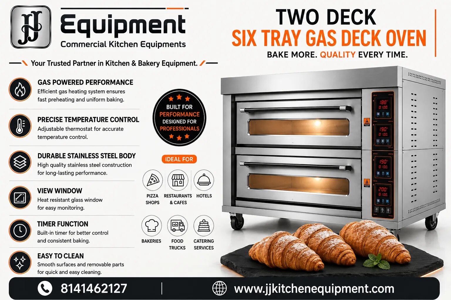 Two Deck Six Tray Gas Deck Oven image 1