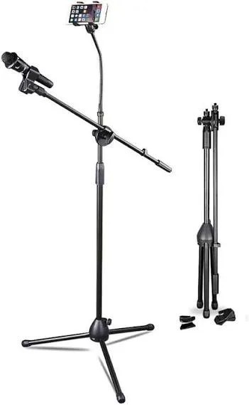 PROFESSIONAL MICROPHONE STAND WITH 2 MOBILE HOLDERS image 1