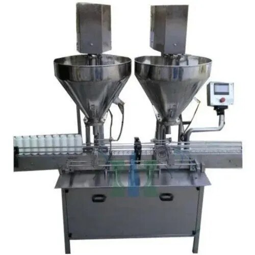 Automatic Two Head Augur Type Servo PLC Base Powder Filling Machine image 1