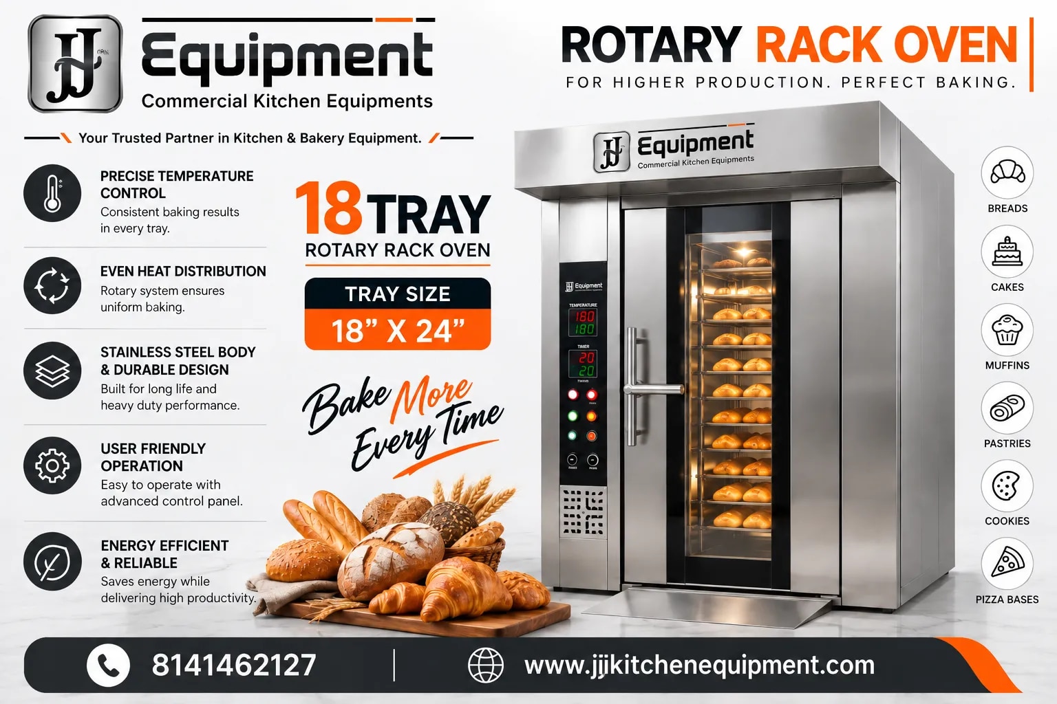 18 Tray Rotary Rack Oven image 1