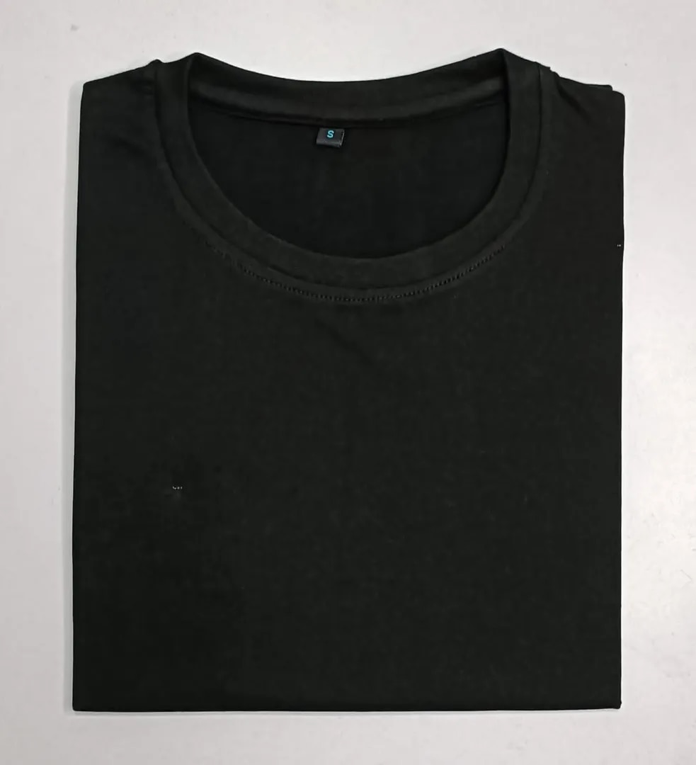Round Neck Cotton T-Shirt Black image 1
