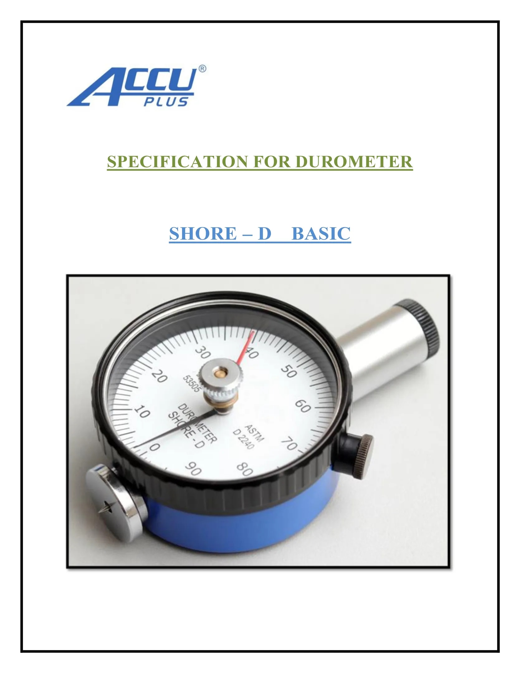 Rubber Hardness Tester SHore D Basic image 1
